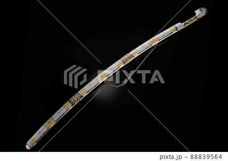 collectible silver dagger with scabbard on black collectible silver dagger with scabbard on black 88839564