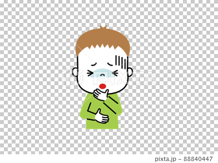 A boy who feels sick and feels nauseous A boy who feels sick and feels nauseous 88840447