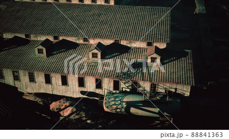 High above an industrial factory in the desert High above an industrial factory in the desert 88841363