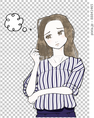 Illustration of a woman with a sore hair 88841465
