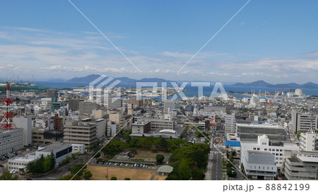 日本十二天守閣丸亀城からの景色 88842199