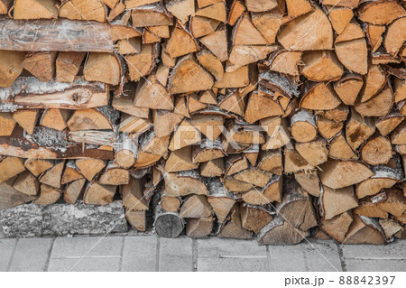 Firewood Stack Storage Wood Materials Chopped Tree Rural Pile 88842397
