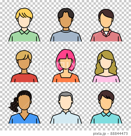 さまざまな人物のアイコンセット さまざまな人物のアイコンセット 88844473