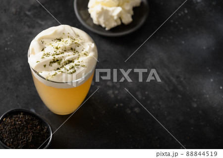Cheese tea made with whipped cream cheese foam. 88844519