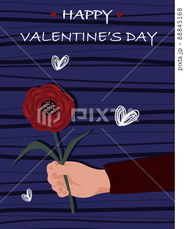 Valentine's Day Love and February 14. Drawings for a postcard, poster or card. Valentines Day greetings. 88845168