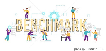 vector illustration isoBenchmark banner of business development technology, flat vector illustration. lated on white background. 88845382