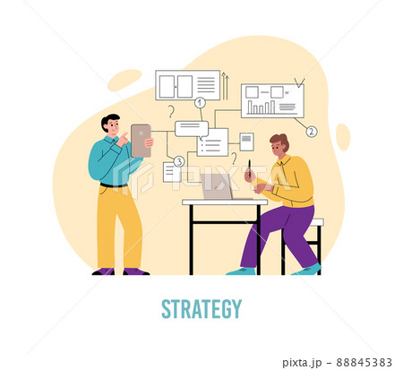 Business Intelligence and SEO strategy, flat vector illustration isolated. Business Intelligence and SEO strategy, flat vector illustration isolated. 88845383