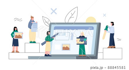 UX research and usability evaluations flat cartoon vector illustration isolated. 88845581