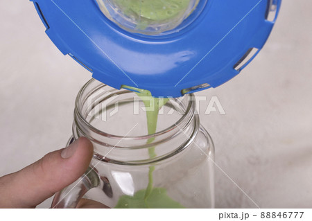 Preparation of detox smoothie from spinach and various fruits Preparation of detox smoothie from spinach and various fruits 88846777