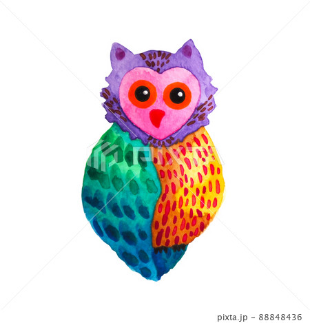 owl bird animal nature art watercolor painting color illustration design drawing cute wildlife pattern decoration white isolated background owl bird animal nature art watercolor painting color illustration design drawing cute wildlife pattern decoration white isolated background 88848436