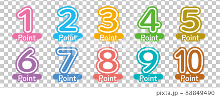 1-10 POINT Pop and colorful number icon set 88849490