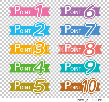 1-10 POINT Pop and colorful number icon set 88849492