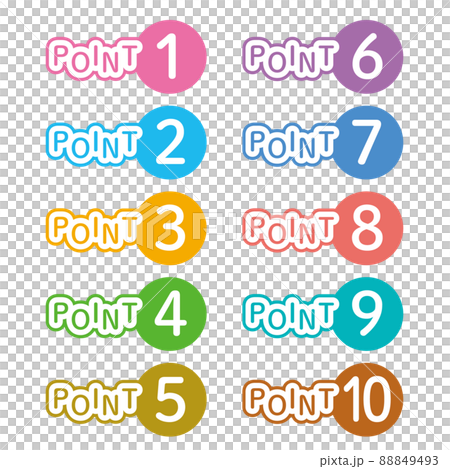 1-10 POINT Pop and colorful number icon set 88849493