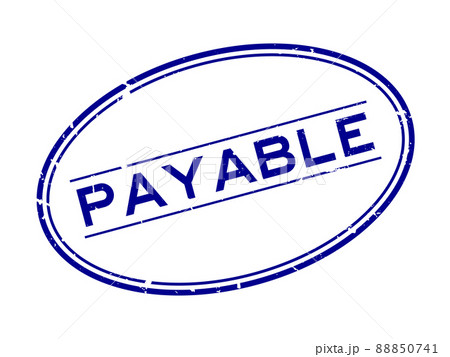 Grunge blue payable word oval rubber seal stamp on white background Grunge blue payable word oval rubber seal stamp on white background 88850741