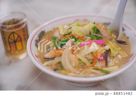 とても美味しい長崎名物B級グルメの野菜たっぷりちゃんぽん 五島列島福江島 88851482