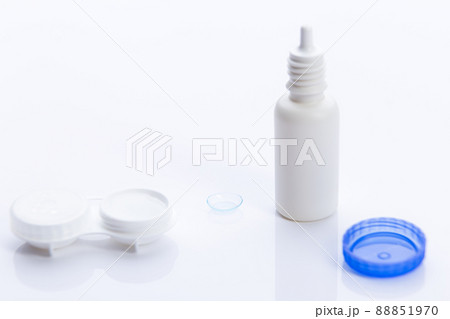 Contact lens case on white background. Contact lens case on white background. 88851970