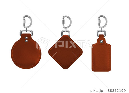 Realistic Detailed 3d Different Decorative Pendant Leather Set Isolated on a White Background. Vector illustration 88852199