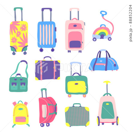 pastel color luggage