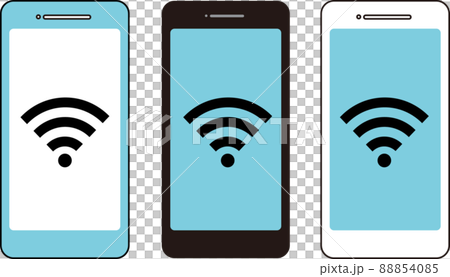 智能手機 Wi-Fi 圖標集淺藍色 88854085