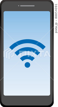 スマートフォン Wi-Fi アイコン 水色 グラデーション スマートフォン Wi-Fi アイコン 水色 グラデーション 88854091