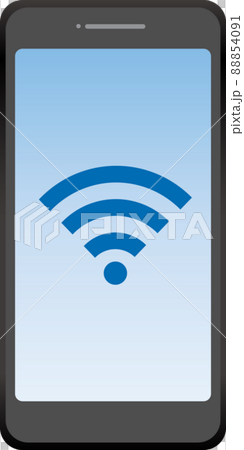 スマートフォン Wi-Fi アイコン 水色 グラデーション スマートフォン Wi-Fi アイコン 水色 グラデーション 88854091