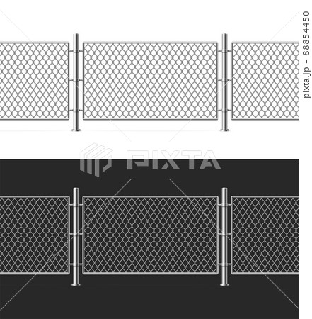 Realistic Detailed 3d Metal Fence Wire Mesh Set. Vector Realistic Detailed 3d Metal Fence Wire Mesh Set. Vector 88854450