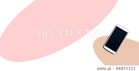 White smartphone with black screen from above 88855315