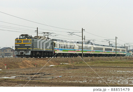 北陸本線　野々市－松任　JR西日本　EF81-113（敦賀）+12系　いきいきサロンきのくに 88855479