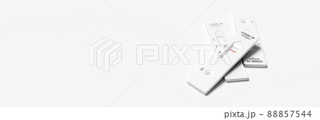 Negative test result by using rapid test device for COVID-19. 3d illustration Negative test result by using rapid test device for COVID-19. 3d illustration 88857544