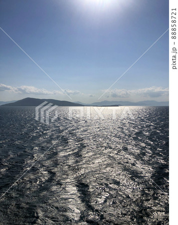 Summer Travel Vacation. View On Beautiful Beach On Greece Shore. Summer Travel Vacation. View On Beautiful Beach On Greece Shore. 88858721