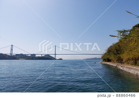 日本の愛媛県今治市の小島と馬島の美しい風景 日本の愛媛県今治市の小島と馬島の美しい風景 88860466
