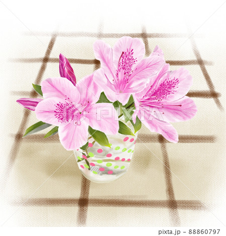 スーパーリアルに描いたツツジ 背景あり のイラスト素材 スーパーリアルに描いたツツジ 背景あり のイラスト素材