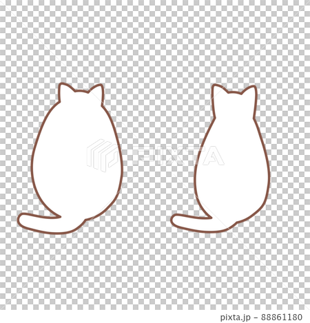 シンプルなネコの後ろ姿のイラスト素材 白 ぽっちゃり スリム ダイエット シンプルなネコの後ろ姿のイラスト素材 白 ぽっちゃり スリム ダイエット 88861180