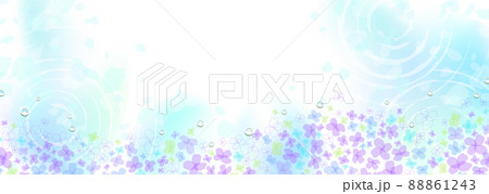 梅雨の晴れ間 水面と紫陽花の幻想的なイラスト 梅雨の晴れ間 水面と紫陽花の幻想的なイラスト 88861243