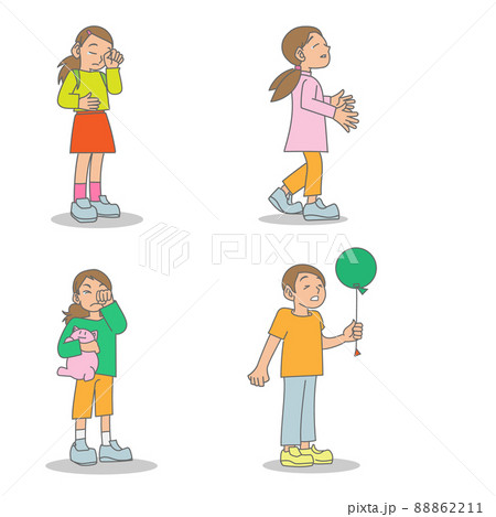 迷子の子供のベクター素材セット 迷子の子供のベクター素材セット 88862211