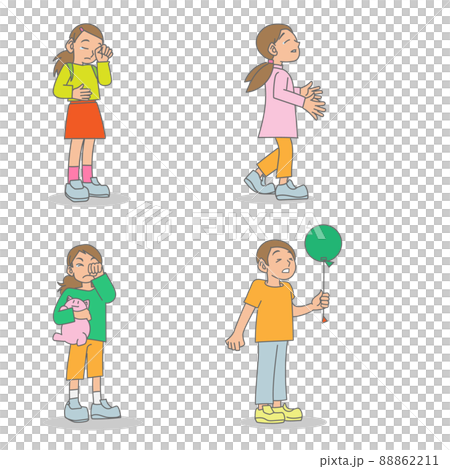 迷子の子供のベクター素材セット 迷子の子供のベクター素材セット 88862211