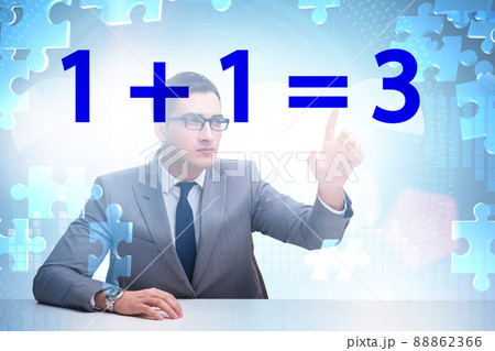 Businessman in synergy business concept 88862366