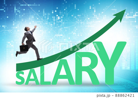Salary increase concept with businessman Salary increase concept with businessman 88862421