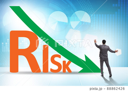 Risk reduction and mitigation concept with businessman 88862426