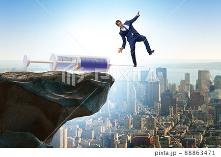 Businessman in anti drug concept 88863471