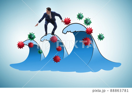 Concept of covid wave in coronavirus pandemic Concept of covid wave in coronavirus pandemic 88863781
