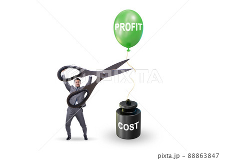 Concept of profit and cost with businessman 88863847