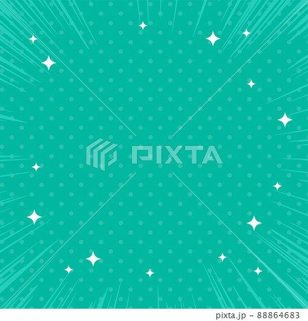 緑の集中線とキラキラの背景フレーム 88864683