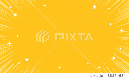 黄色の集中線とキラキラの背景フレーム 88864684