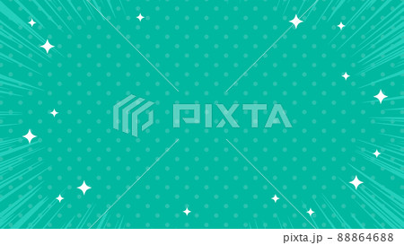 緑の集中線とキラキラの背景フレーム 88864688