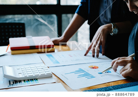 Close up Business people meeting to discuss the situation on the market. Business Financial Concept Close up Business people meeting to discuss the situation on the market. Business Financial Concept 88864789
