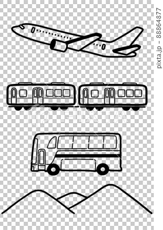 Vehicle set / travel (airplane / train / bus) Vehicle set / travel (airplane / train / bus) 88864877