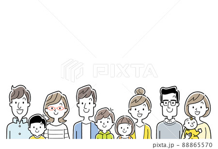 ベクターイラスト素材：家族、子育て世代、人々 88865570