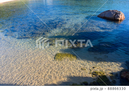 透き通った海の水面を写した写真 88866330