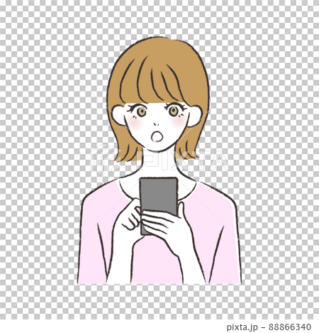 Woman holding a smartphone 88866340